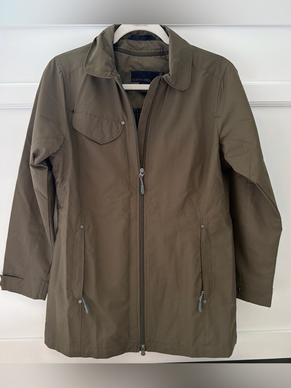 North End Women's Olive Utility Zip Jacket